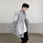 KK1662/P115 Mesh Hollow Edging Solid Color Loose Sunscreen Windbreaker Jacket