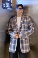 P140 Net Red Hairdresser Small Suit Jacket