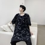 Graffiti Loose Dark Short-sleeved T-shirt Creative Tailoring Designer Top
