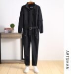 Trendy Hip Hop Suit Loose Legged Jumpsuit Autumn Wear American Jacket