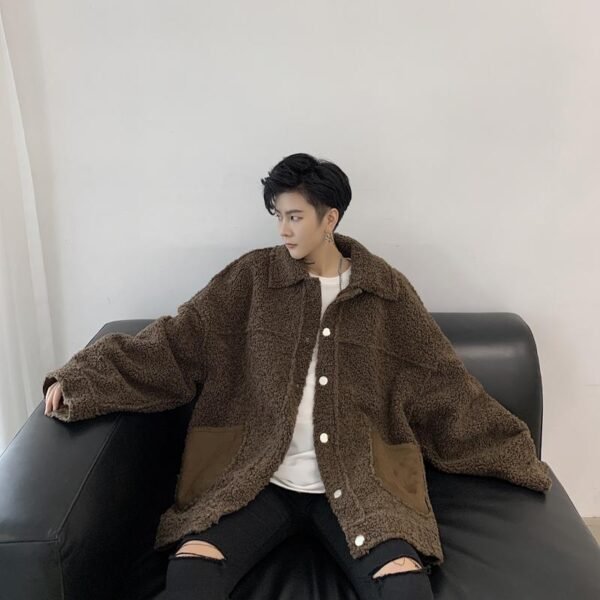 KK1252P155 Winter Fur Jacket Thickened Men's Loose Cotton Jacket