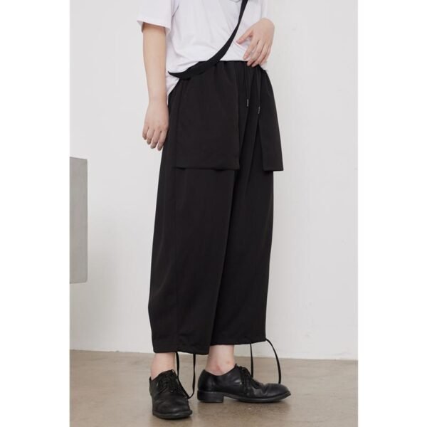 Yamamoto Dark Big Pocket All-match Drawstring Cropped Harem Pants