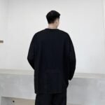 A452--652--P75  A New Round Collar, Dark Collar, Wind Jacket, Woolen Sweater, Men's Fashion Blazer  Tide