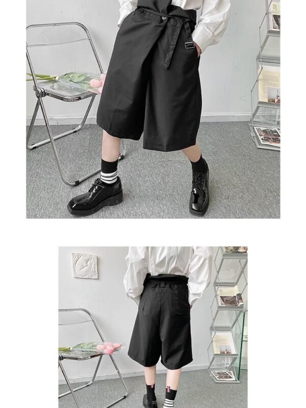 K1858 P55 Asymmetrical Loose Five-point Pants