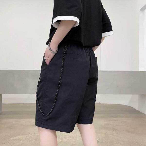 H1202 P75 Dark Black Ins Casual Beach Pants