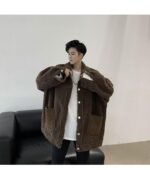KK1252P155 Winter Fur Jacket Thickened Men's Loose Cotton Jacket