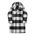 Retro Coat Plaid Wool Coat Plaid Trench Coat Flannel Coat Checkered Jacket