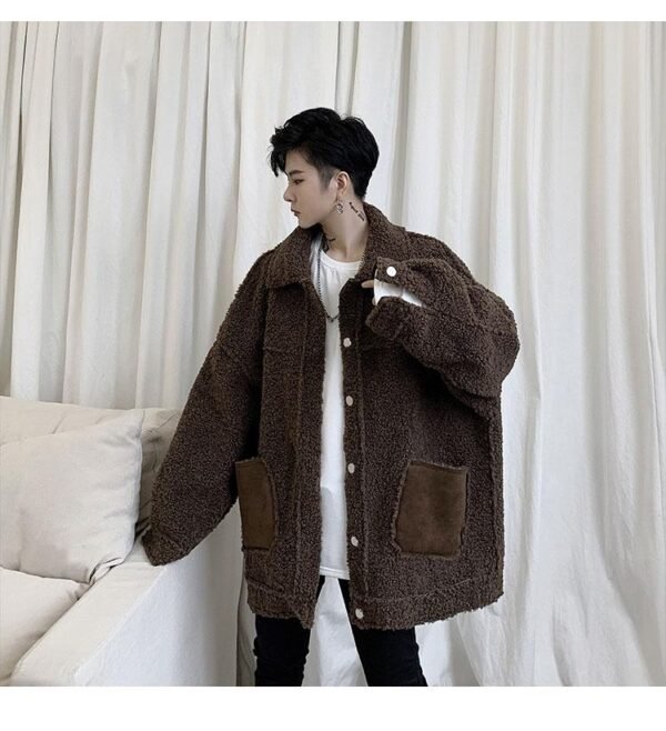KK1252P155 Winter Fur Jacket Thickened Men's Loose Cotton Jacket