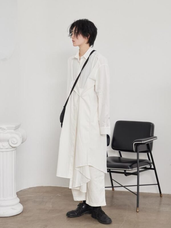 Yamamoto Diablo Asymmetrical All-match Long Shirt Dress Jacket