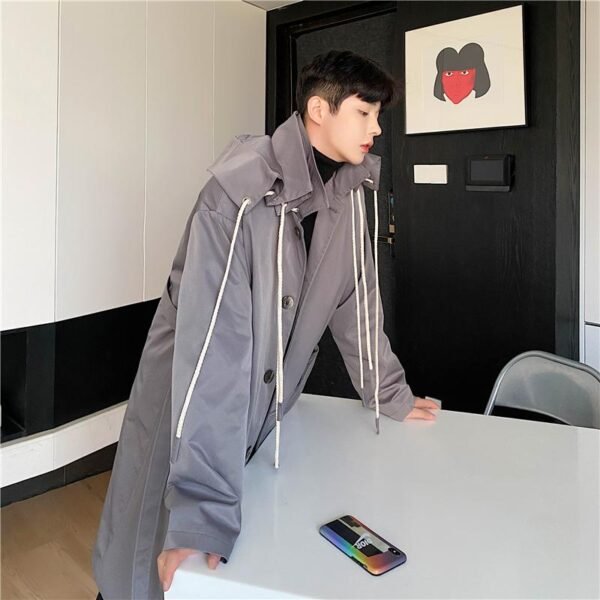 K18-P195 Personalized Design Multi-layer Foldable Cap Long Coat