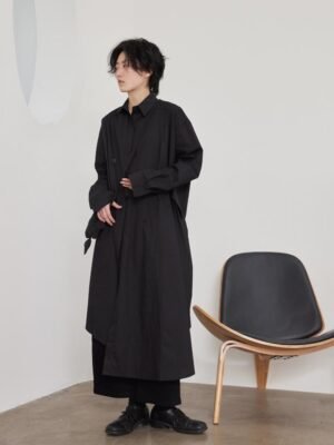 Yamamoto Diablo Asymmetrical All-match Long Shirt Dress Jacket