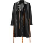 Streetwear Long Black Cardigan Windbreaker Jacket for Men