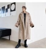 KK1558 solid color metal pendant men's rabbit fur thick coat jacket