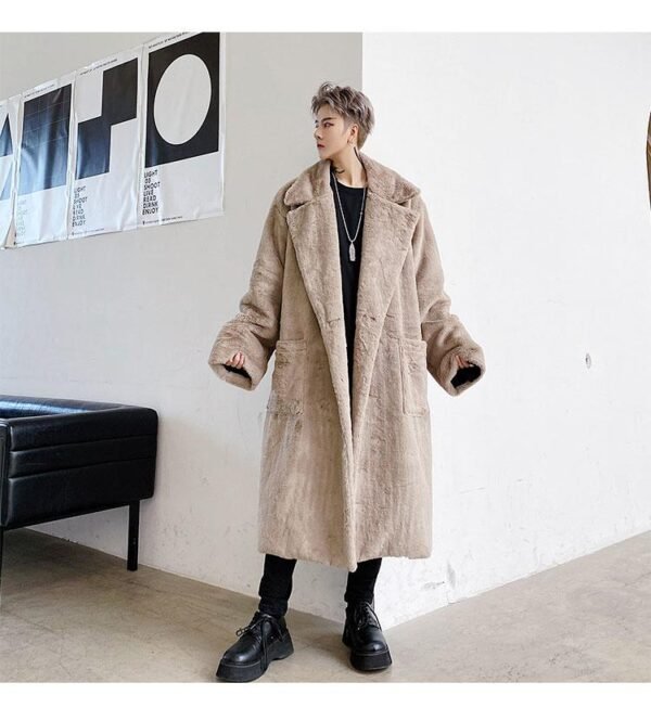 KK1558 solid color metal pendant men's rabbit fur thick coat jacket