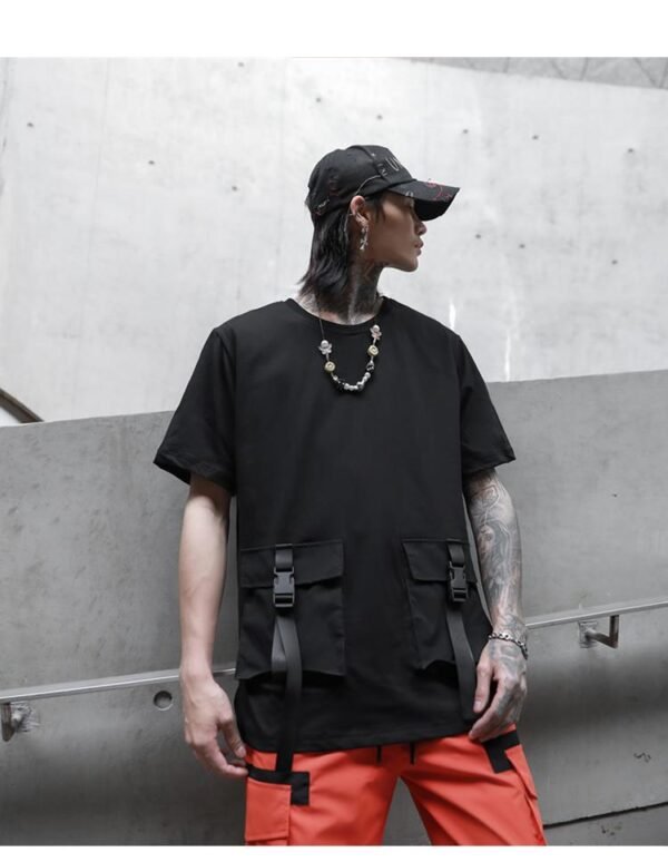 Men's loose stand collar short sleeve T-shirt