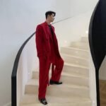 A246-3914-P135 Net Red Temperament Catwalk Streamer Long Suit