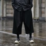 Yamamoto Style Japanese Four Season Loose Wide Leg Men's Cropped Casual Pants