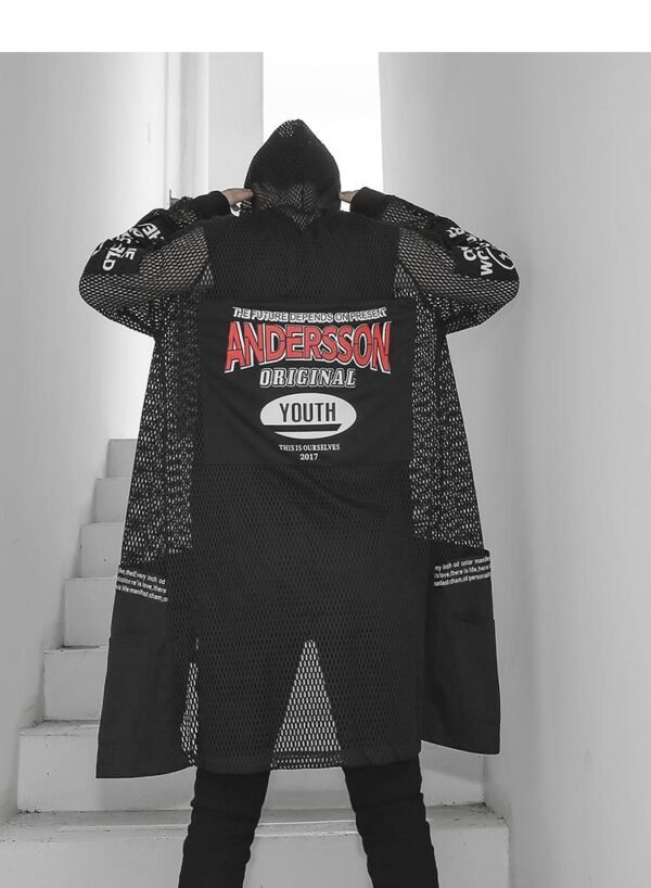 Fashion Streetwear Mesh Cardigan Mesh Jacket Loose Cardigan