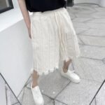 Kk1611 / P90 solid color patchwork design hair beard denim shorts