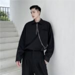 S87 Fall New Design Sense with Pendant-feeling Loose-fitting Casual Literary Shirt