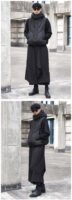 X090P95 Original Design Dark Black Mountain Yoji Style Loose Double Wide-leg Cropped Culottes