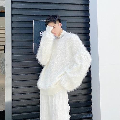 Androgynous Mohair Sweater Oversize Sweater White Sweater Black Sweater