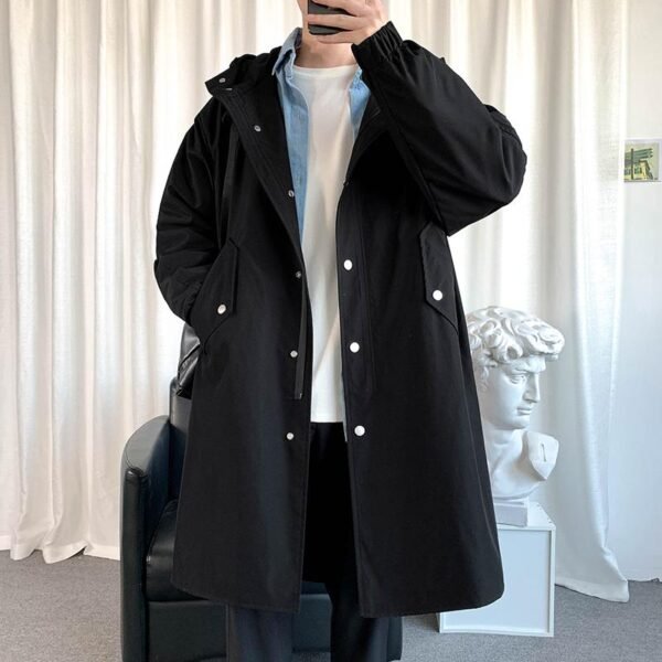 Dark Mid-length German Trench Coat