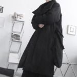 W1887 P185 Winter Long Over-the-knee Super Warm Cotton Coat Loose Japanese Niche Dark Gothic