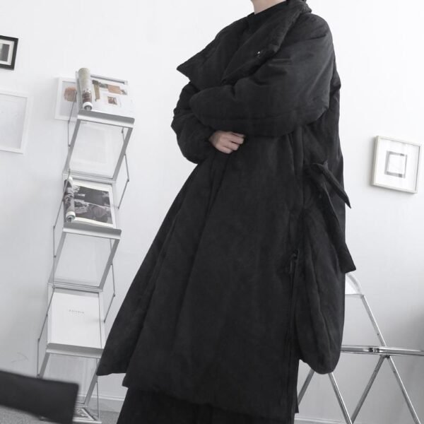 W1887 P185 Winter Long Over-the-knee Super Warm Cotton Coat Loose Japanese Niche Dark Gothic