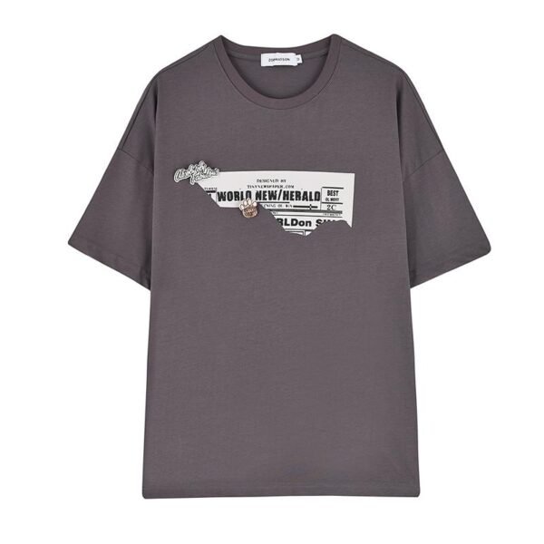 CT105-P65 Pin Printed Casual Loose T-shirt