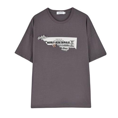 CT105-P65 Pin Printed Casual Loose T-shirt
