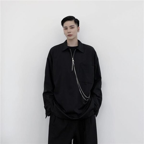 S87 Fall New Design Sense with Pendant-feeling Loose-fitting Casual Literary Shirt
