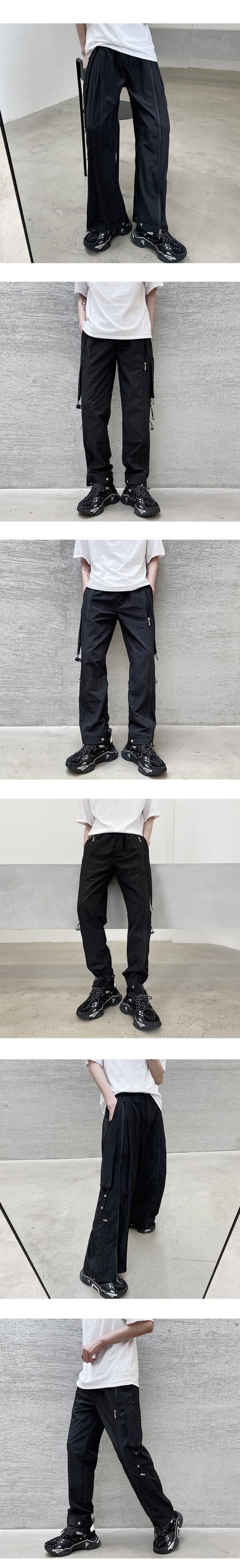 DK204 Casual Pants with Various Wearing Methods Men's Leggings and Overalls Loose Trend Straight Wide-leg Pants