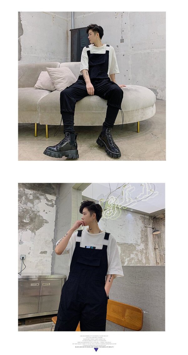 Mens Fashion Carhartt Overalls Black Cargo Dungarees