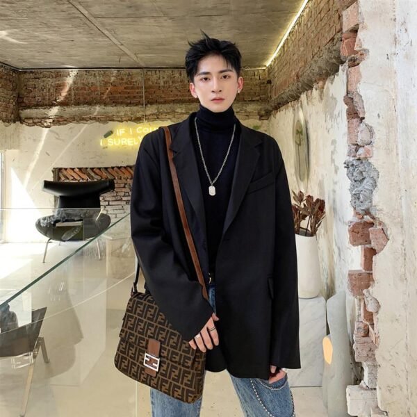 Streetwear Detachable Black Suit Black Blazer for Men