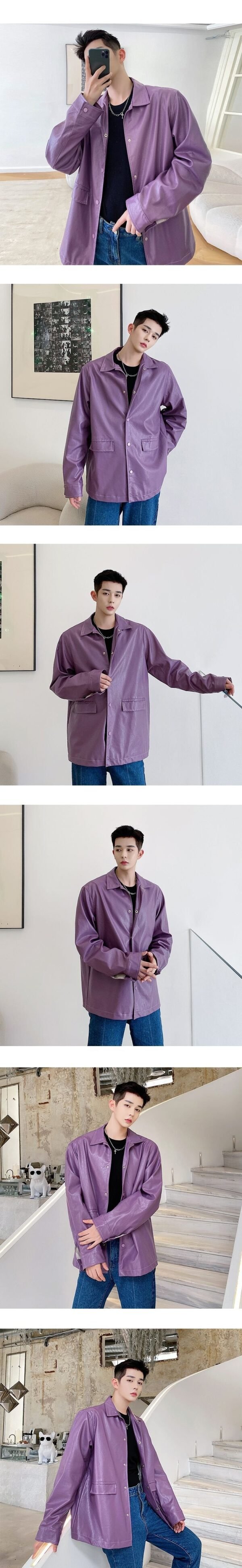 P110 New Loose Long Street Biker Jacket