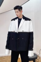 P135 Niche Fashion Stitching Small Fragrance Suit Jacket Men's Jacket Jacket