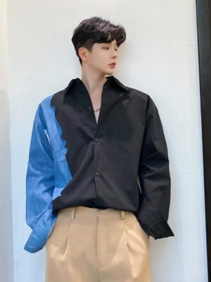 Men's Loose Slim Long-sleeved Denim Shirt Jacket