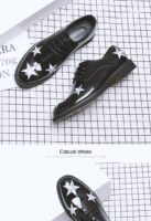 3688-p100 Leather Embroidery Versatile Men's Shoes