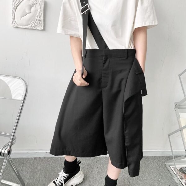 K1897 P65 Irregular Deconstruction Suspender Shorts