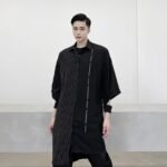 CS03 Korean Striped Stitching Shirt