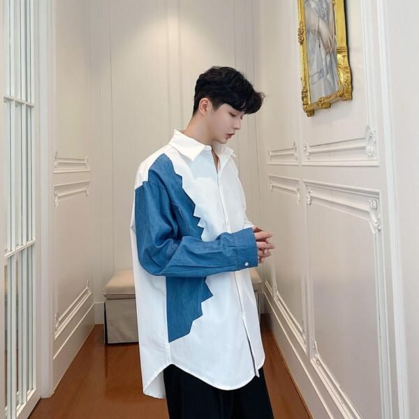 Men's Loose Slim Long-sleeved Denim Shirt Jacket