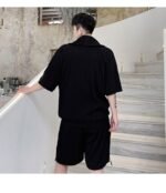 KK1614/P125 Solid Color Crumpled Lapel Shorts Suit