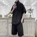 Two-piece Dark Drape Short-sleeved Sweatshirt