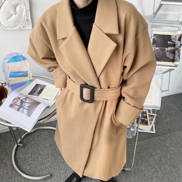 P120 Autumn and Winter Loose Decoration Woolen Coat