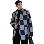 P115 Large Plaid Suit Jacket Man