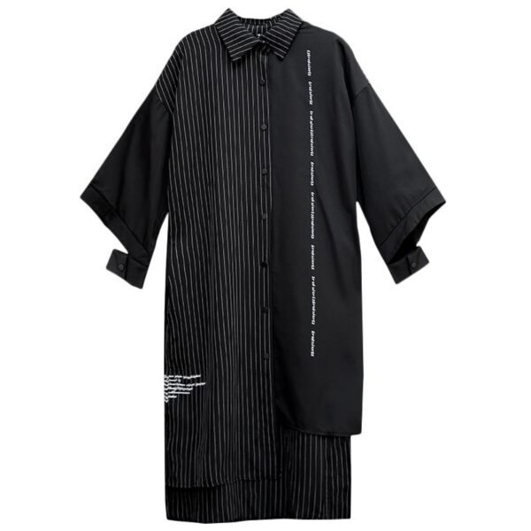 CS03 Korean Striped Stitching Shirt