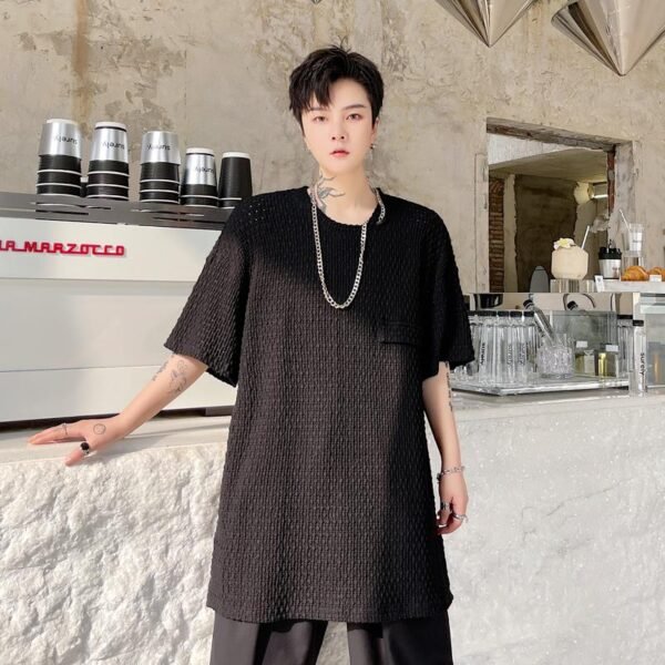 KK1665/P65 Hollow Round Neck Loose Short Sleeve T-shirt