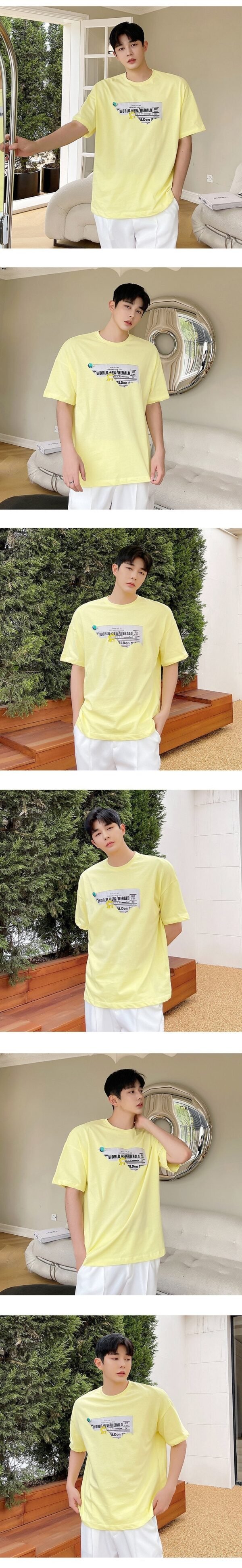 CT105-P65 Pin Printed Casual Loose T-shirt