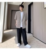 KK1703/P115 Houndstooth Short Sleeve Suit Jacket